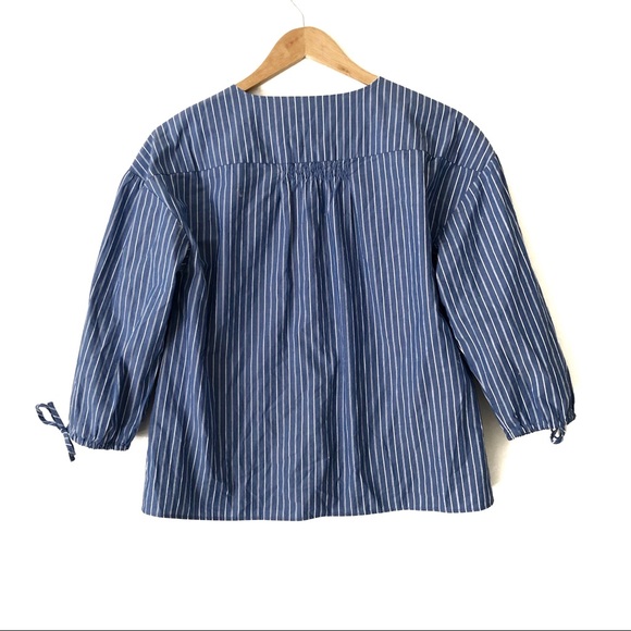 Madewell Striped Button-Down Peasant Top - Picture 2 of 4